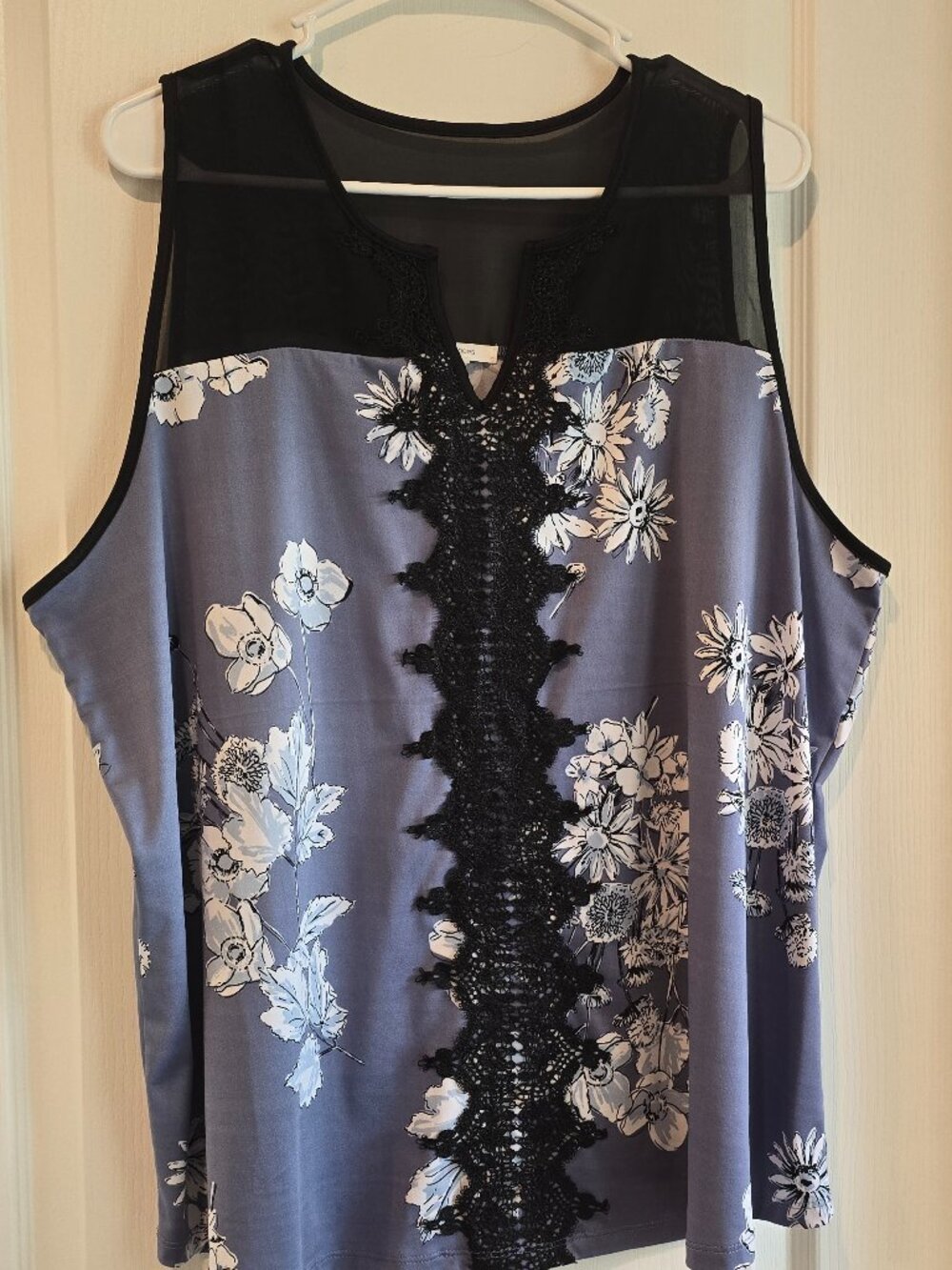 Maurices Sheer Fabric Lace Accent Tank